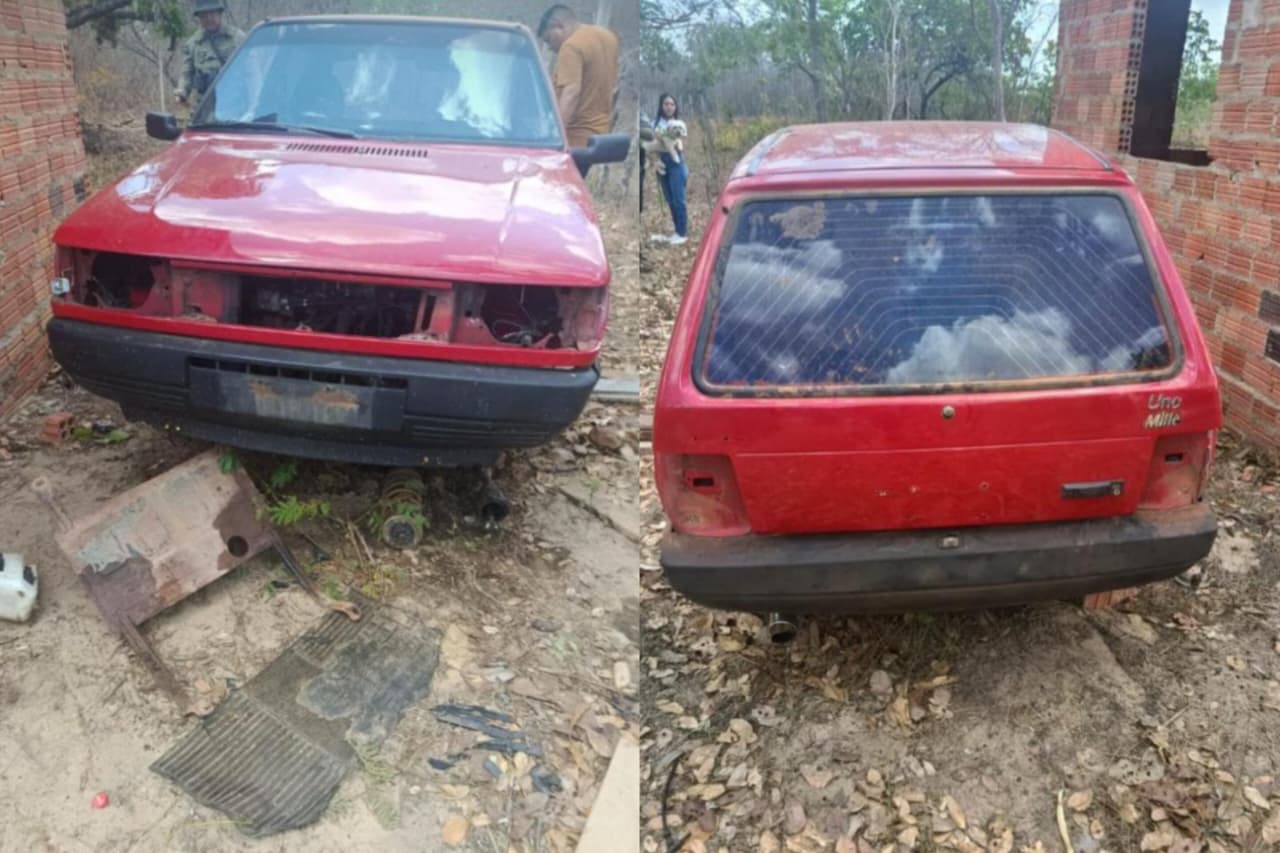 Carro furtado na zona rural de Batalha é encontrado depenado em Piracuruca