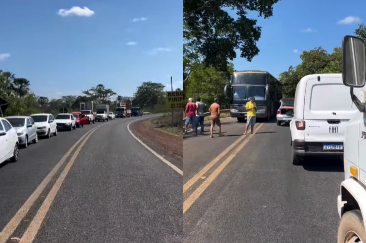 Ônibus parado bloqueia ponte entre Piripiri e Batalha e trava trânsito na BR-222