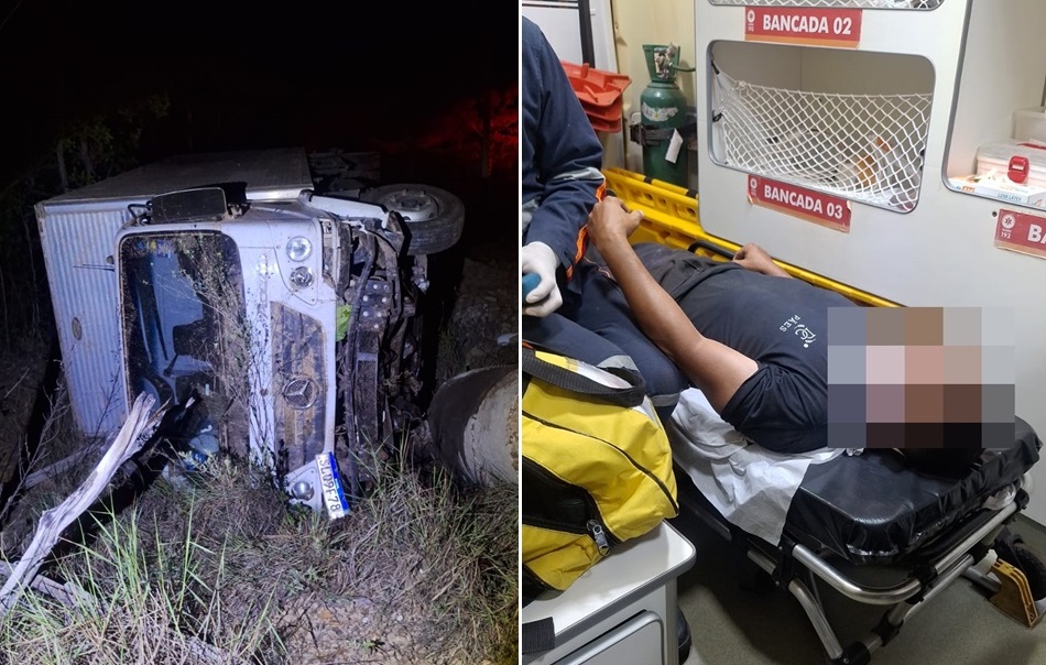 Caminhão tomba na PI-110 entre Batalha e Barras na noite de terça-feira
