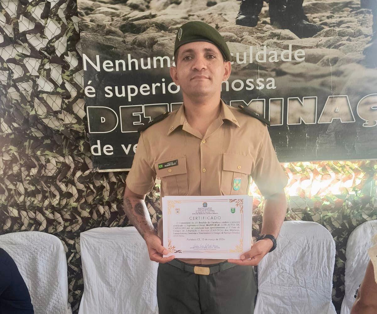 Batalhense torna-se aspirante do Exército e professor no Colégio Militar de Fortaleza