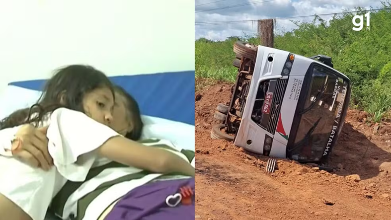 Menina de 8 anos foi arremessada de van de Batalha e ajudou avó após acidente