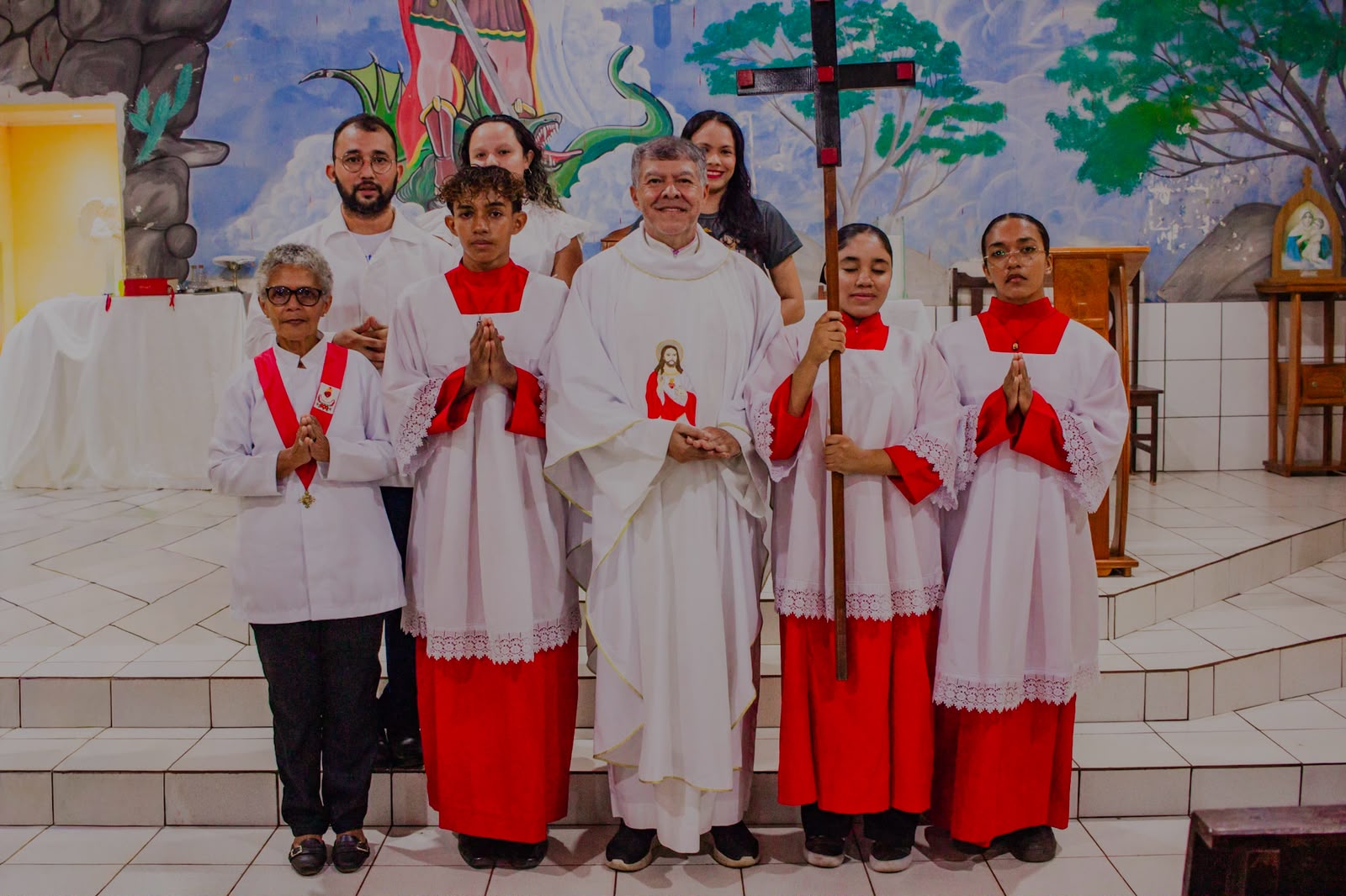 Padre Cícero preside missa na segunda noite do novenário de São Miguel em Caraíbas II